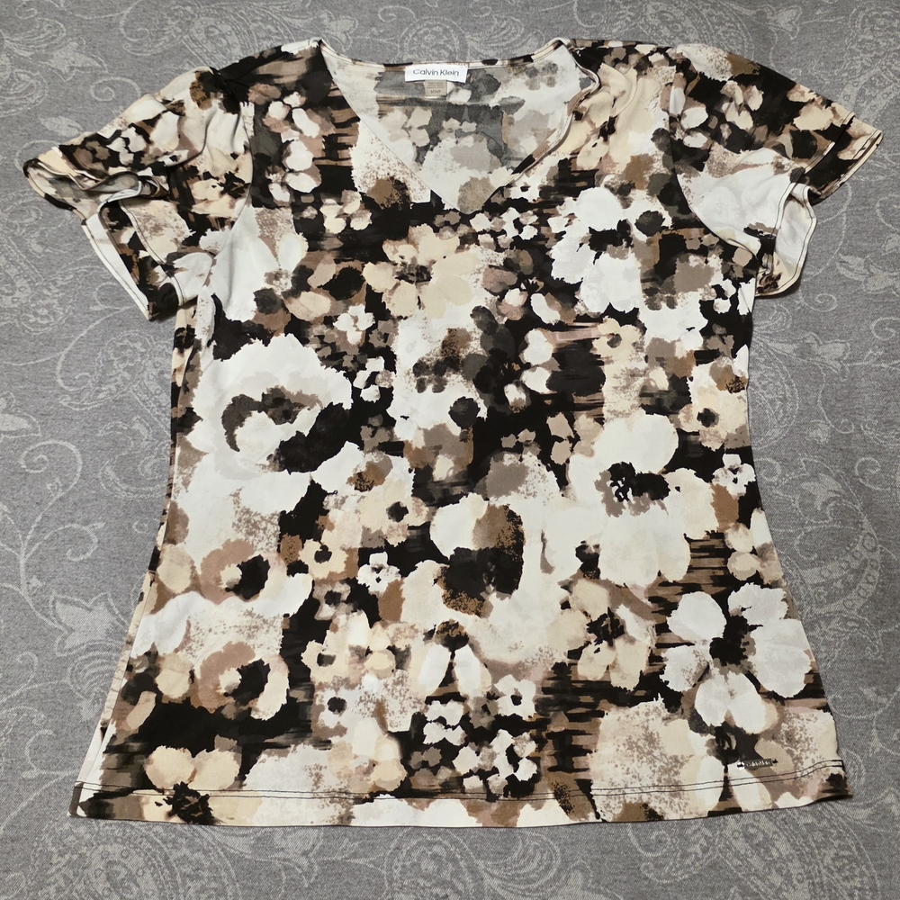 Calvin Klein Floral Print Blouse (Size S)